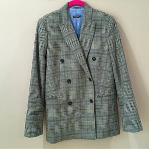 J McLaughlin Jacket Houndstooth Double Breasted Blazer Women 0 Retro Academia